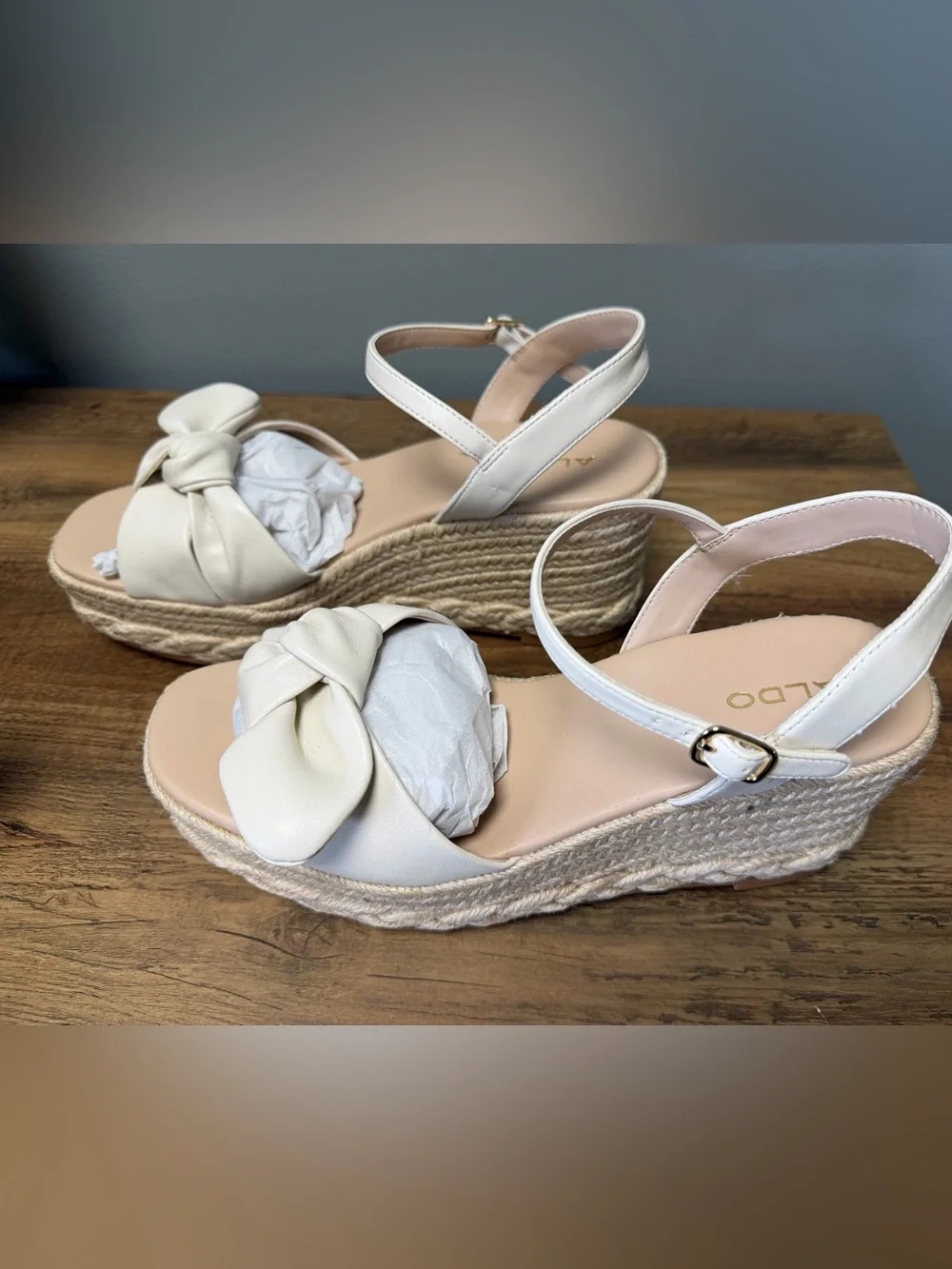 Aldo Women’s Macrama Espadrille Platform Wedge Sandals. Size 8. NWT/In Box.